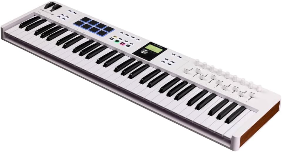 Arturia KeyLab 61 Essential mk3 MIDI Controller Bundle (White + MIDI Cable)