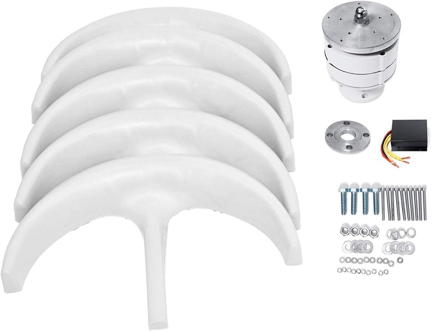 8000W Vertical Axis Wind Generator, 12V 24V 5 Blades with Controller Lantern Wind Turbine Generator,for Home Yacht Farm,12v