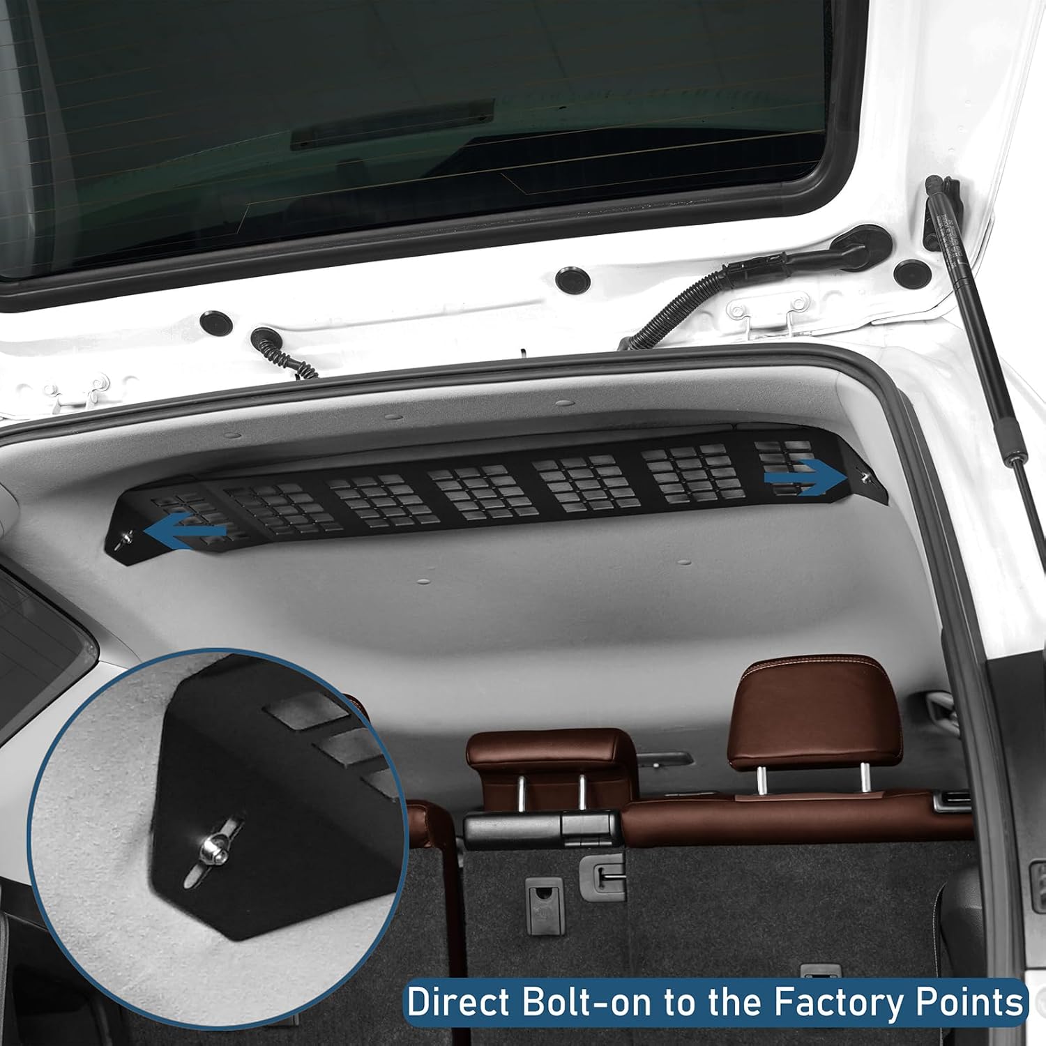 Hooke Road 4Runner Rear Overhead Storage MOLLE Panel Cargo Rack for 2010-2024 Toyota 4Runner 5th Gen, Trunk Cargo Shelf Interior Accessories Steel