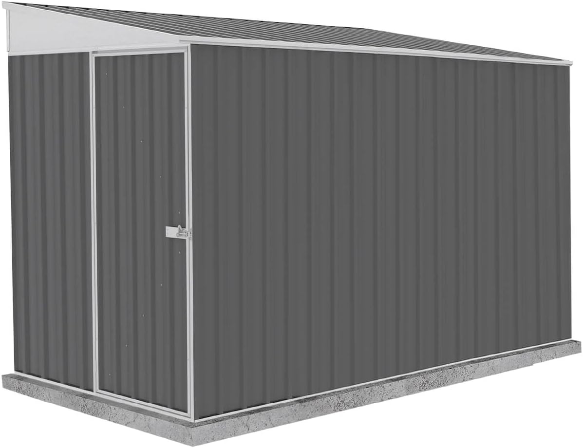 Absco Durango 5 Ft. x 10 Ft. Metal Storage Shed DIY Woodland Gray Galvanized Steel Bike Shed for Tools, Lawn & Garden Equipment, Outdoor Patio Furniture, Perfect in Backyard, Garden Lean to Shed Kit