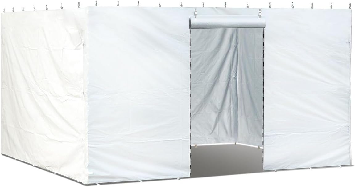 TentandTable 15 Foot x 15 Foot Party Tent Sidewall Kit, Complete 4 PVC Vinyl Wall Set - 3 Solid & 1 Zipper Door 7' Side Walls, Fits Commercial Standard Event Outdoor Canopy Tents, Tent Not Included