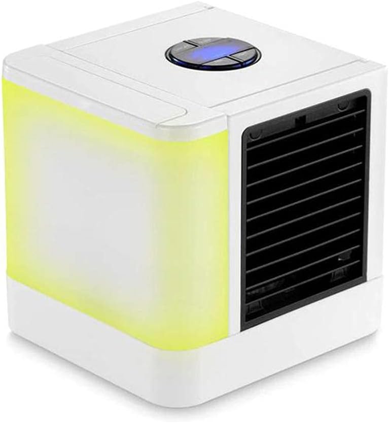 Mini Air Conditioner Air Cooler Fan 7 Colors Light USB Portable Air Conditioner 5 Gear Personal Space Air Cooling Fan For Home-White