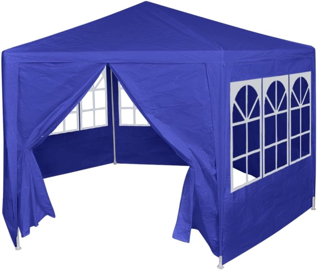 Marquee with 6 Side Walls Blue 6.6'x6.6',Hexagon Party Tent: Water-Resistant Canopy for Outdoor Events and Sunshade Outdoor Living, Patio Furniture & Accessories