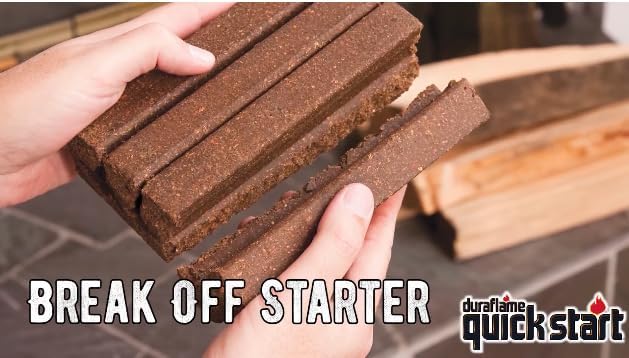 Duraflame Quick Start Firelighters 120 Pack + Long Strike Matches – Fast, Clean-Burning Fire Starters for Fireplaces & Campfires (3 Pack + Matches)