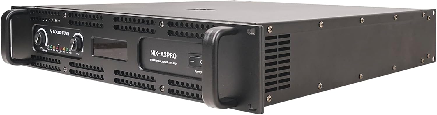 Sound Town 2-Channel 1100W Rack Mountable Professional Power Amplifier with Low Pass Filter, LCD Display (NIX-A3PRO)