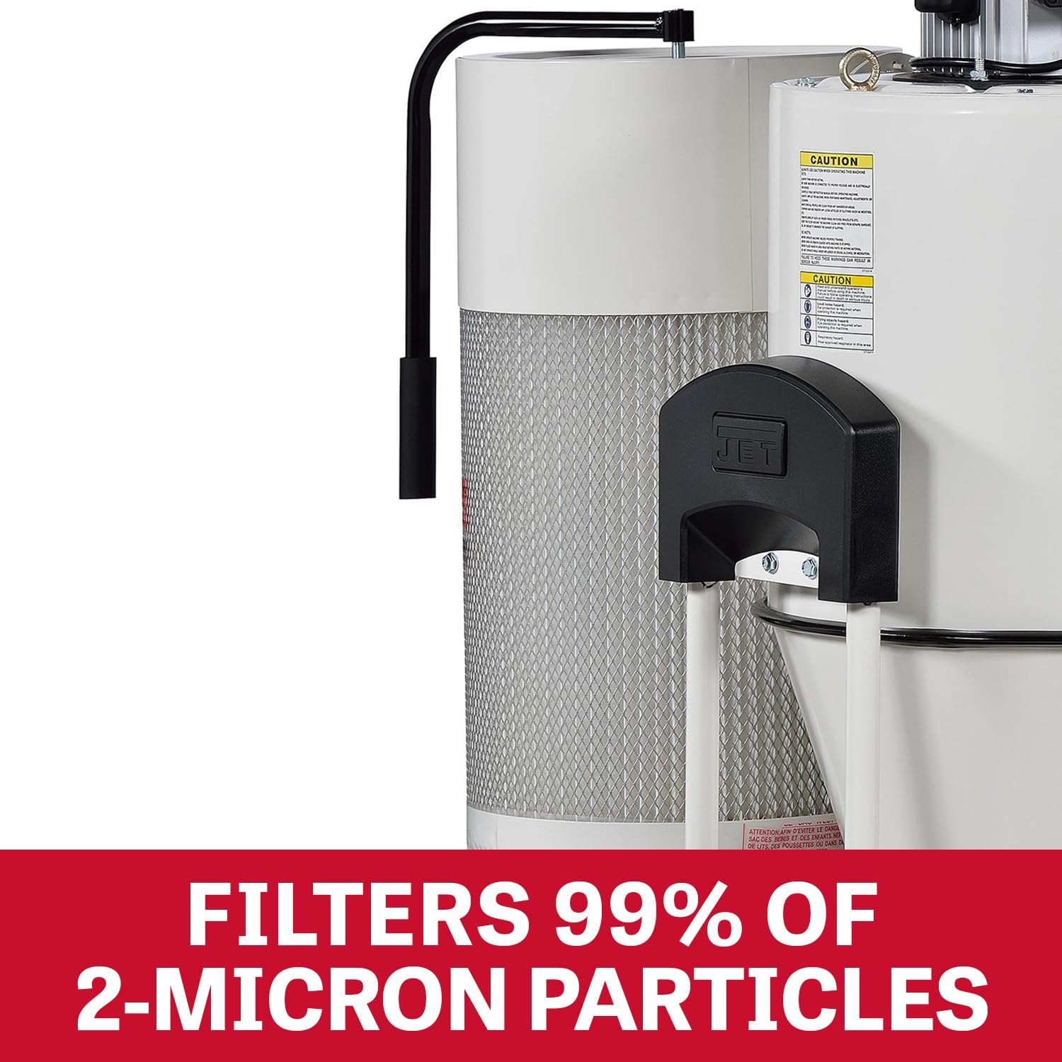 JET Cyclone Dust Collector, 2-Micron Filter, 2 HP, 230V 1Ph (Model JCDC-2)