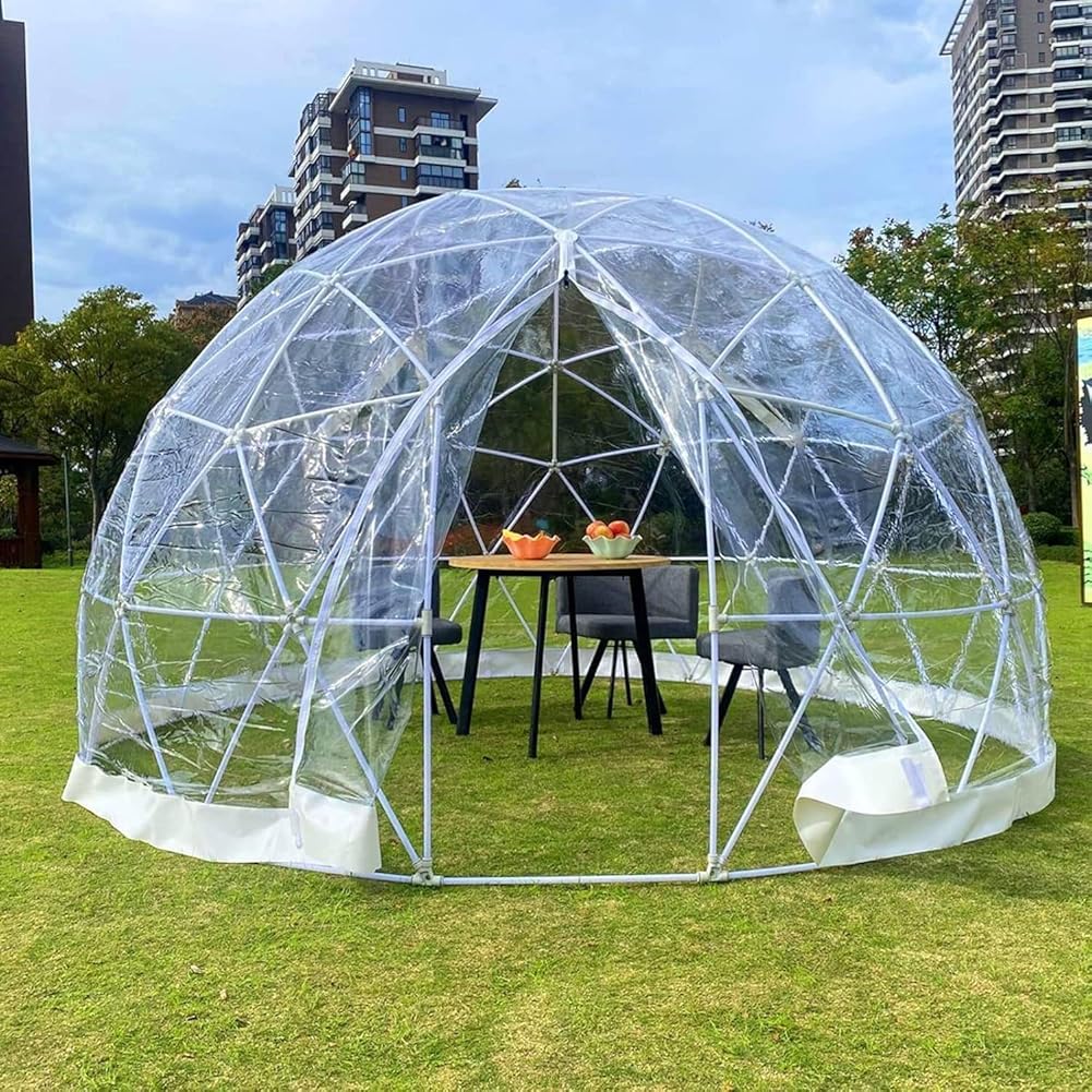 Garden Dome Igloo Bubble Tent, 12 x 7.2 FT PVC Dome Tents Weatherproof Greenhouse Garden Bubble Tent, Transparent Igloo Dome House for Outdoor, Party, Backyard