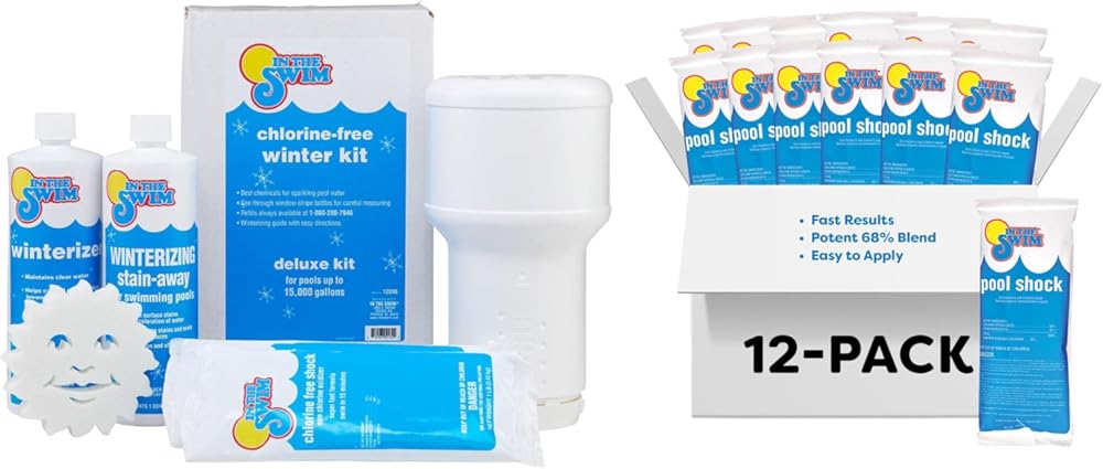 In The Swim Deluxe Pool Closing Kit and Shock Bundle - Winterizing Chemicals and Cal-Hypo Granular Sanitizer for Above Ground and In-Ground Pools - Up to 15,000 Gallons