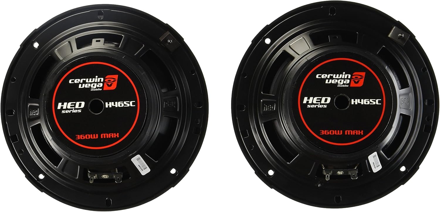 Cerwin-Vega H465C HED 6.5-Inch 360 Watts Max/50Watts RMS Power Handling 2-Way Component L Speaker Set, Black