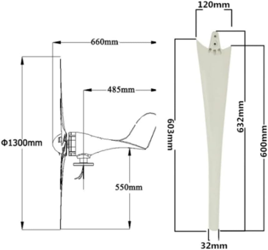 9000W Horizontal Wind Generator 12/24/48V 6 Blades Wind Turbines Generator Windmill Energy Turbines Charge for Home Or Camping