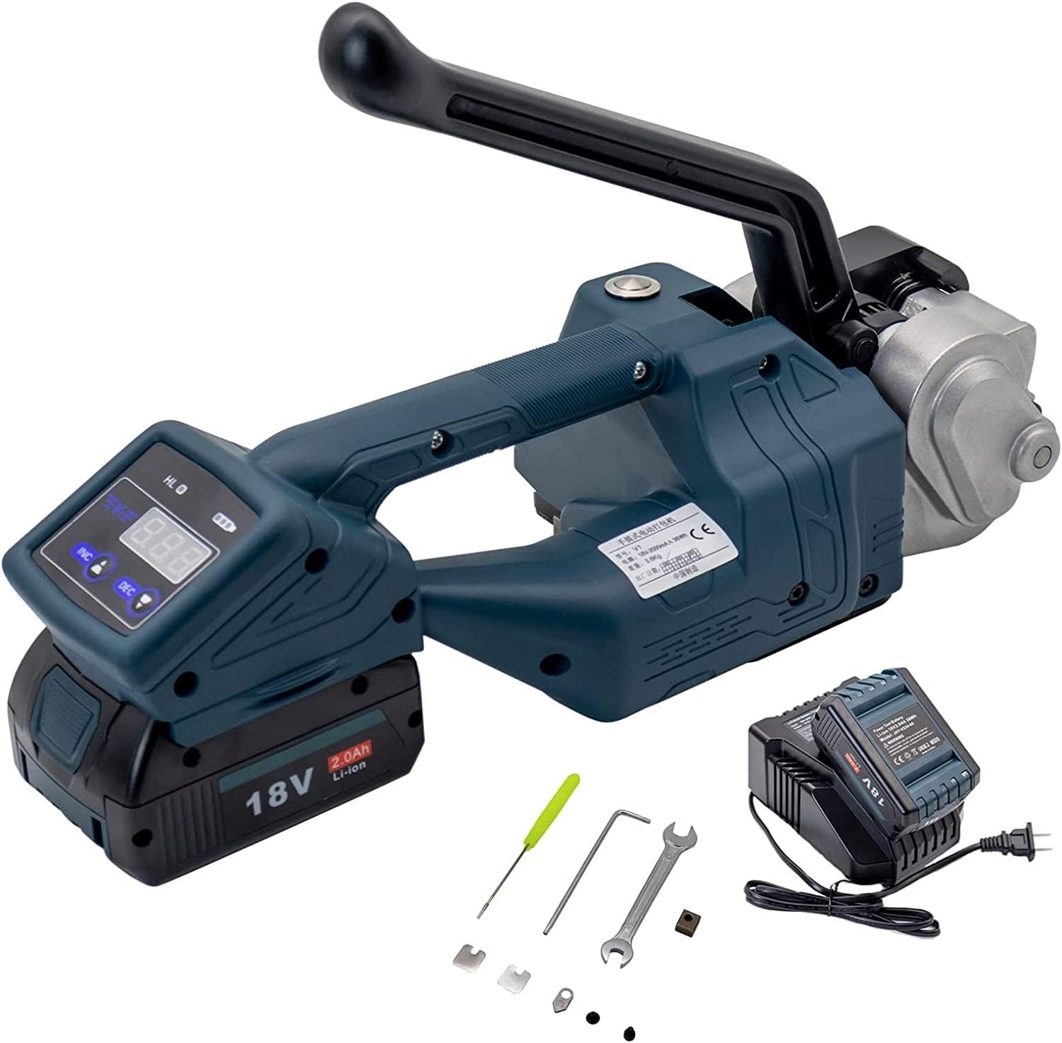 V1 Portable Electric Strapping Machine 13-16mm PP PET Strap Packing Machine Wrapping Tools for Carton Banding Tools with Efficiency(18V With 2 Battery)