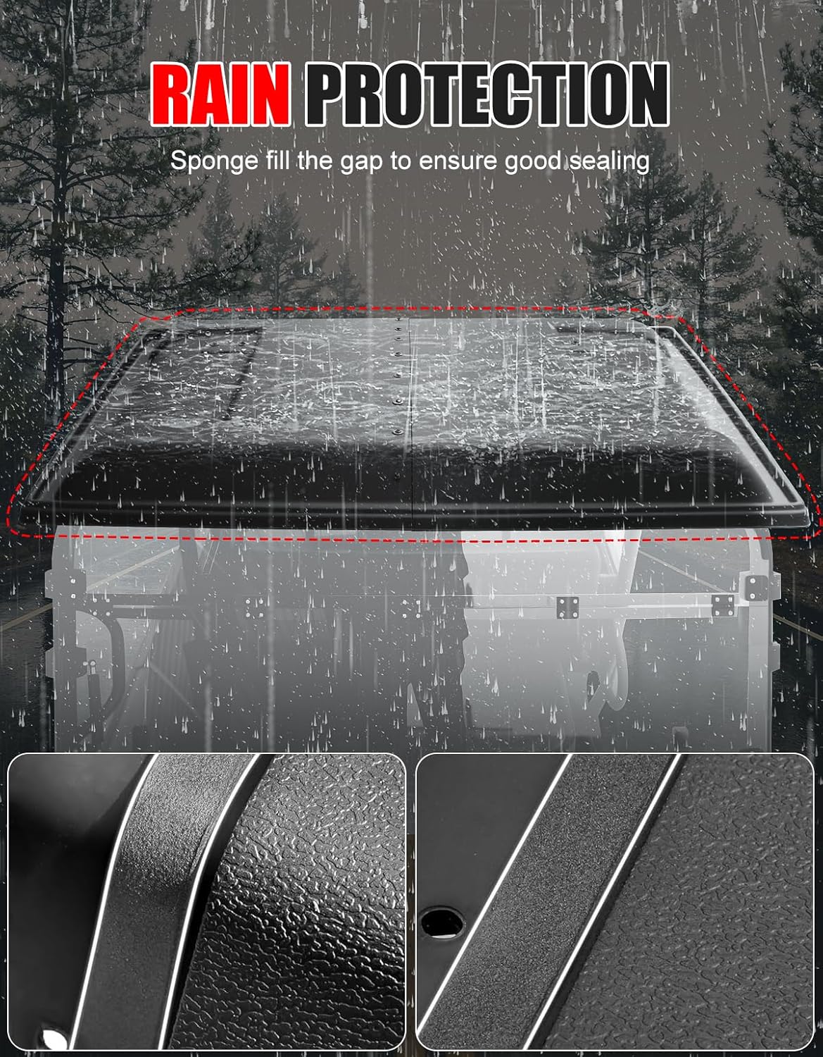 Hard Roof Top for Kawasaki Mule 4010, 2-Piece Combined Sport Roof Top Sun Visor Cover for Kawasaki Mule 4000 4010 3000 3010 3020 2520 2510 2500 1990-2025 Accessories, Replace #KAF30-030A