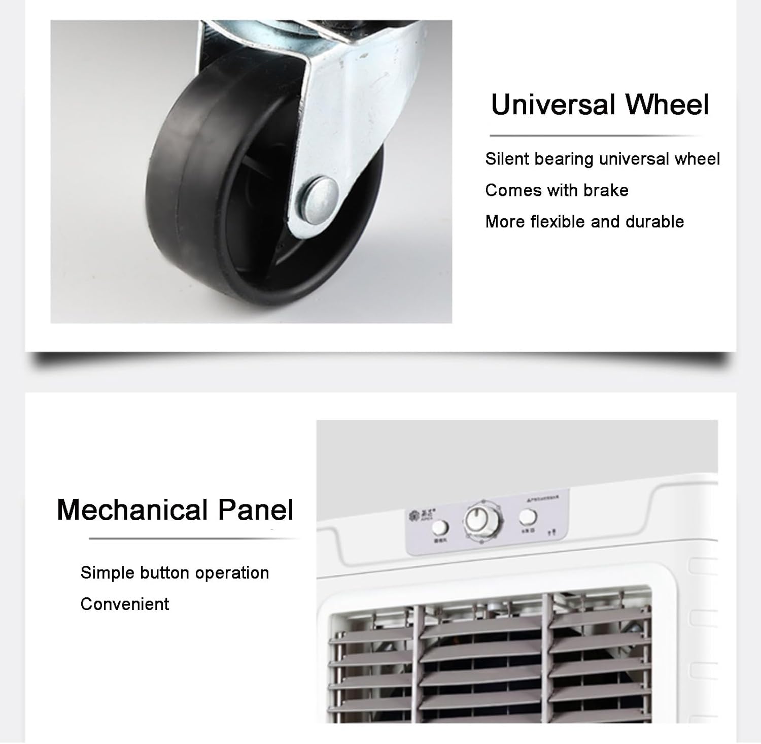 Evaporative Air Cooler, 10000 CFM Swamp Cooler, 6 Ice Packs & 70L/18 Gal Water Tank, Humidifying, 3 Wind Speeds, Evaporative Cooler for Outdoor Indoor Use