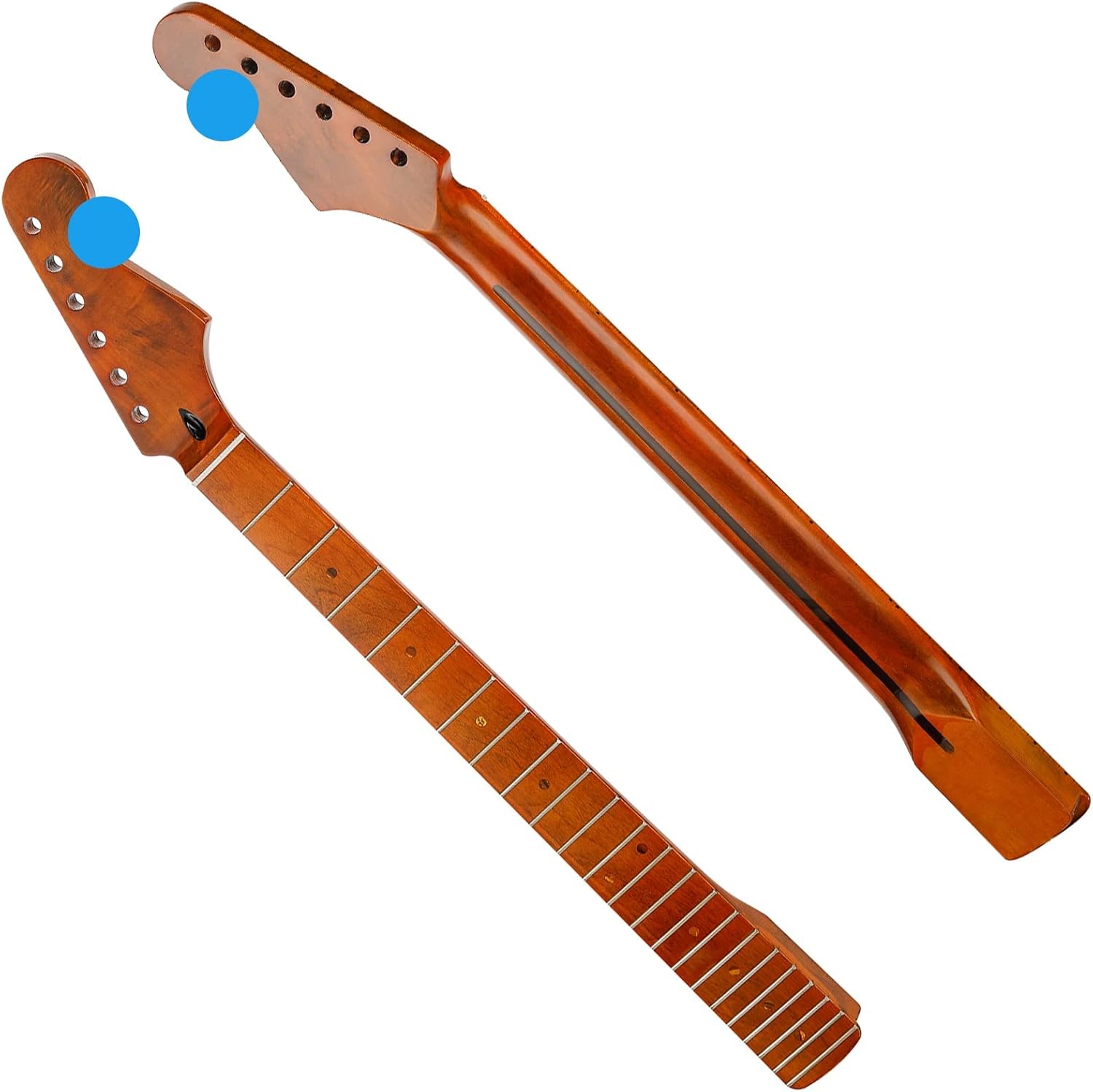 22fret Star Brown Light Electric Guitar Neck,Canadian Maple Electric Guitar,Synthetic Bone Nut