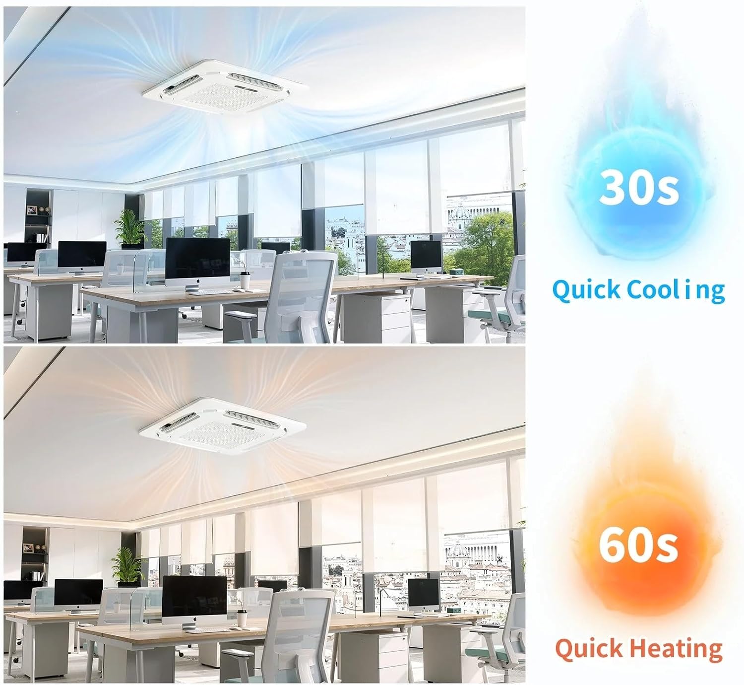 Bonnlo 23000 BTU Ceiling Cassette Air Conditioner with Inverter & Remote Control, 23 SEER2 Ductless Mini Split AC/Heating System with Pre-Charged Condenser, Heat Pump & Installation Kit, 230V