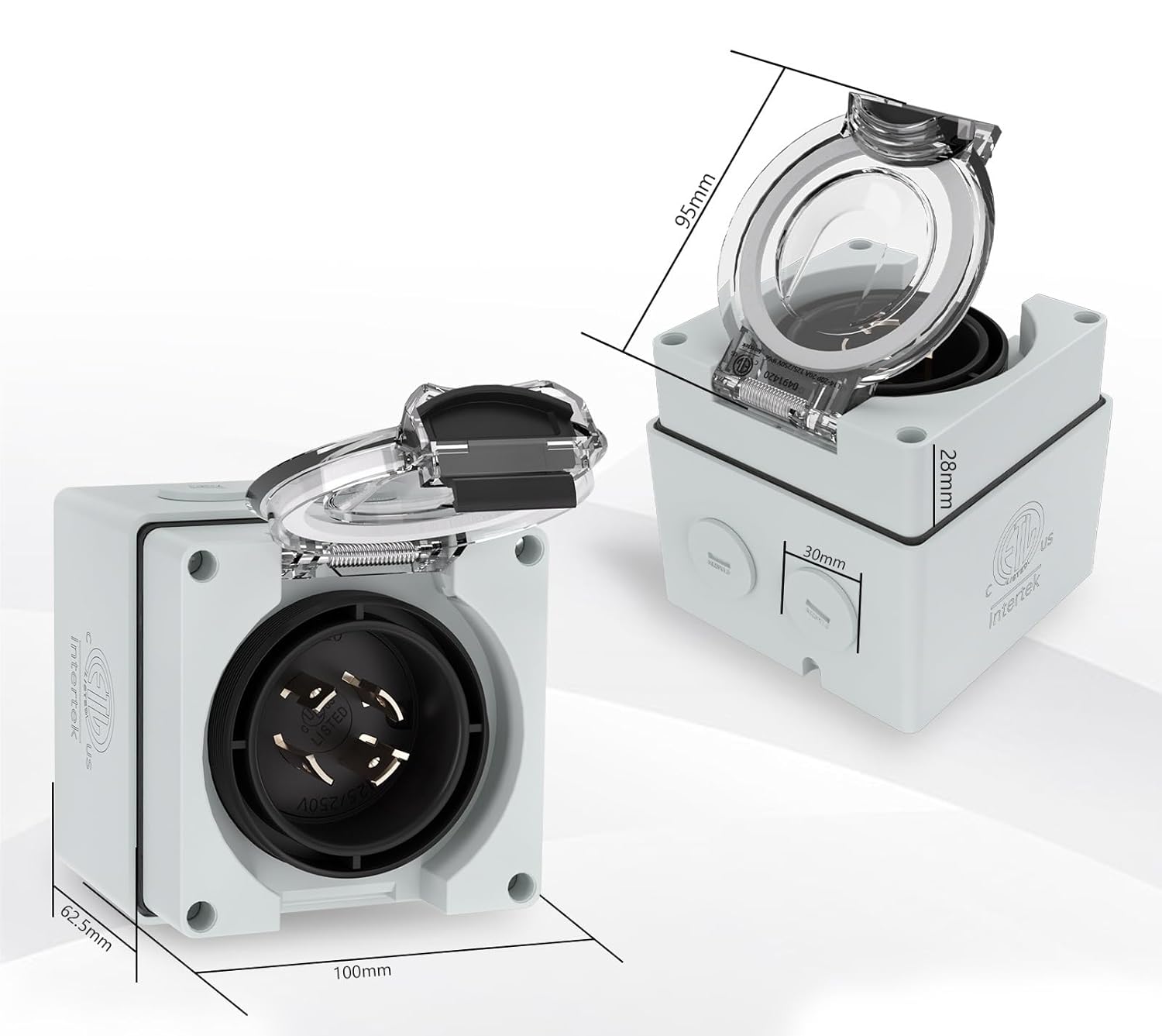 1pcs L14-20P-BOX US/American 20Amp Power Inlet Box,NEMA L14-20P 125/250Volt Generator Plug Outdoor dustproof and Weatherproof .ETL,Listed.