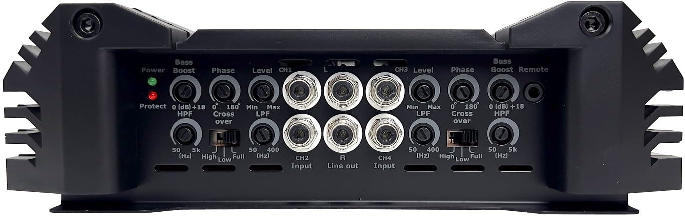 Orion XTR Series XTR1000.4 High Power Class A/B 4-Channel Amplifier - 1000W RMS, 2/4 Ohm Stable, High/Low Pass Crossover, Bass Boost Control, MOSFET Power Supply, Bass Knob Included, Made in Korea