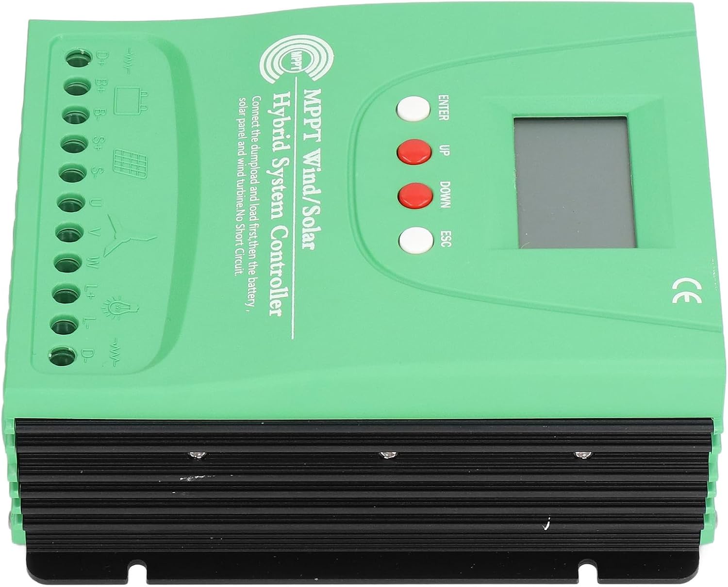 MPPT Charge Controller 12V 24V 30A Hybrid Wind Solar Regulator with LCD Display - High Efficiency Boost Charging, Dual Power Supply, Ideal for Battery and Off - Grid Use (GPI6060)