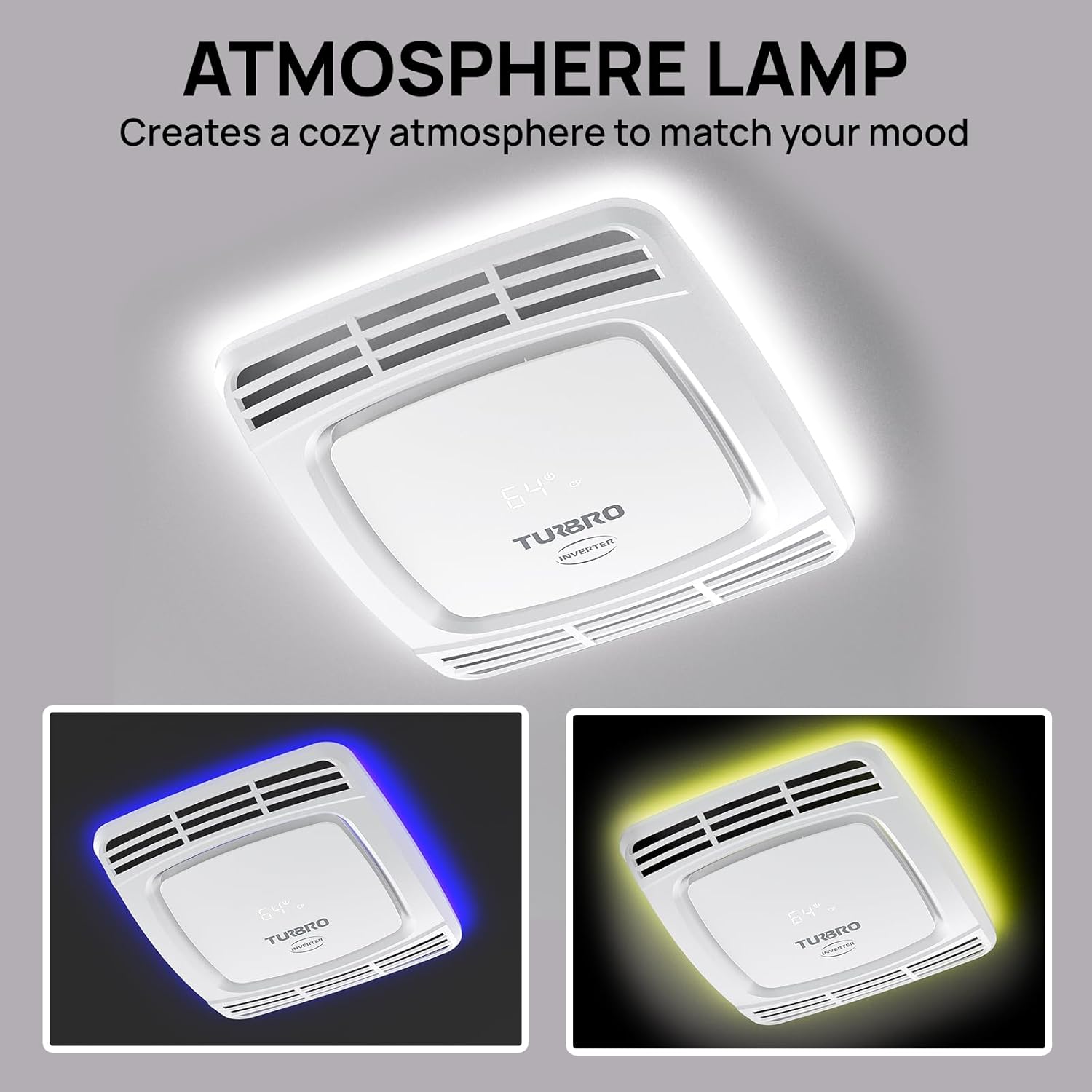 TURBRO Finnmark 15K BTU RV AC with Soft Start Kit - Cooling & Heating, WiFi Remote, LED Decoration Light, Low-Power Startup, 100-240V, Non-Ducted, White