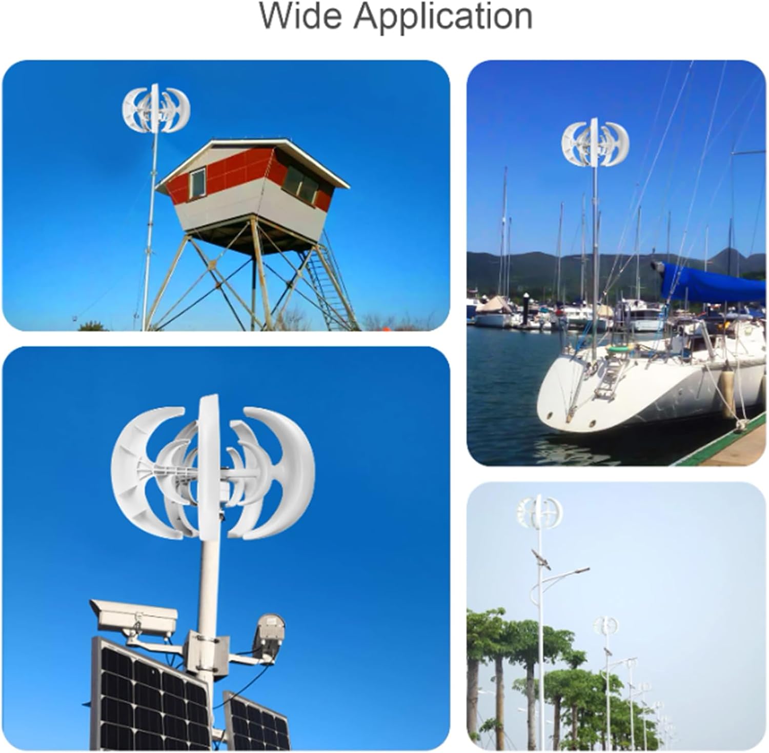 800W 12V 24V Vertical Axis Wind Turbines Generator with Controller 5 Blades Motor Kit Ac Output Generator Wind Turbine Suitable for Wind and Solar Power Generation(White)