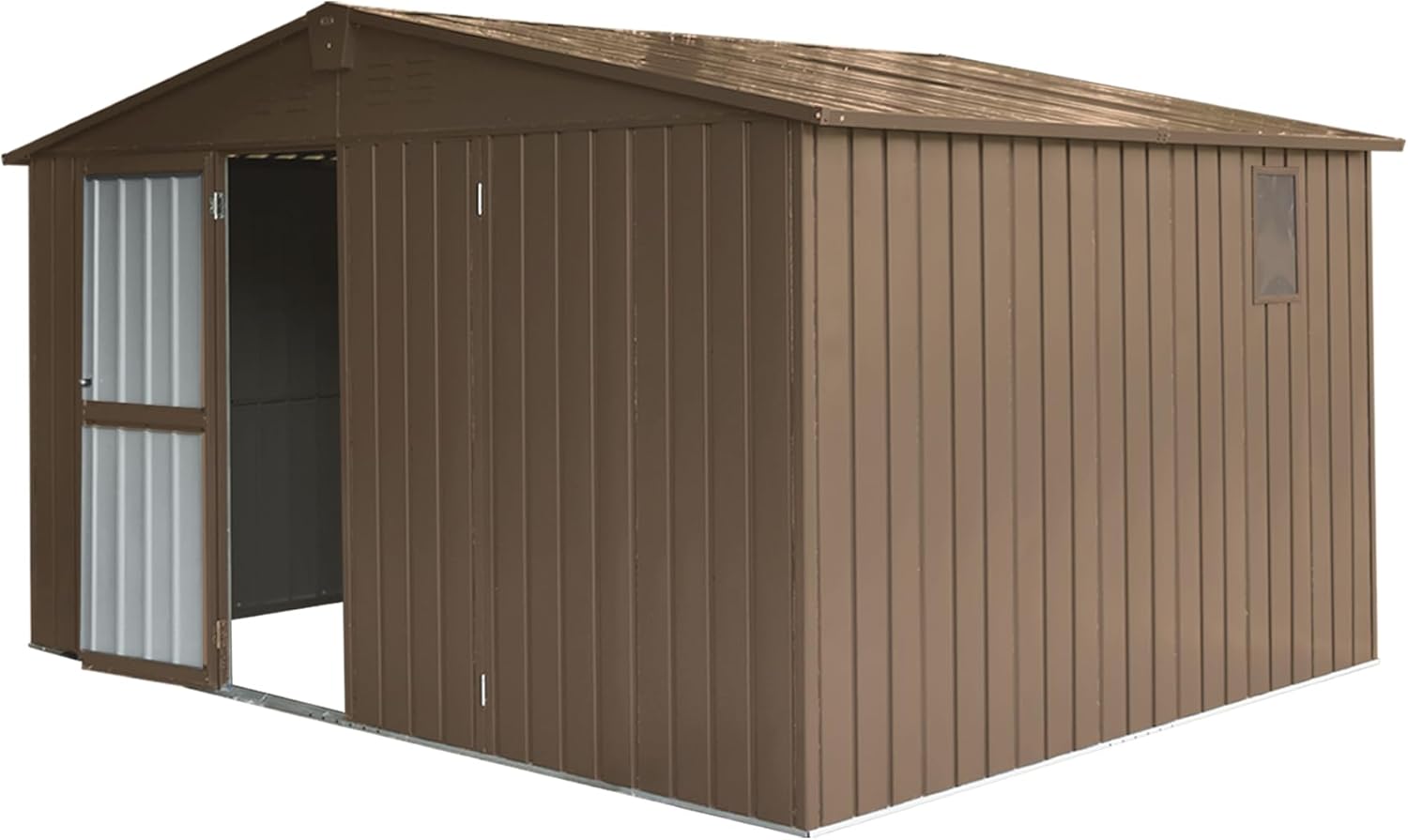 ESPIDOO Outdoor Storage Shed 11x9 ft Galvanized Steel: Large Capacity Utility Shed with Lockable Door & Windows - Weatherproof Garden Tool Storage Room for Backyard & Patio Organization