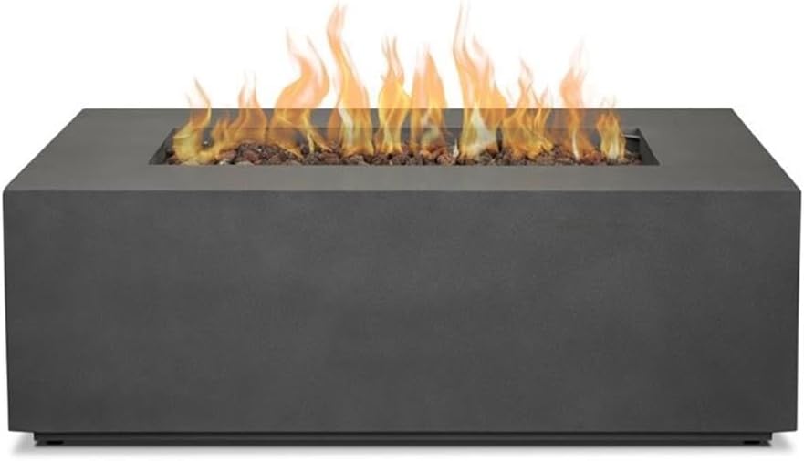 Bowery Hill Traditional Small Propane Fire Table with Conversion Kit in Slate