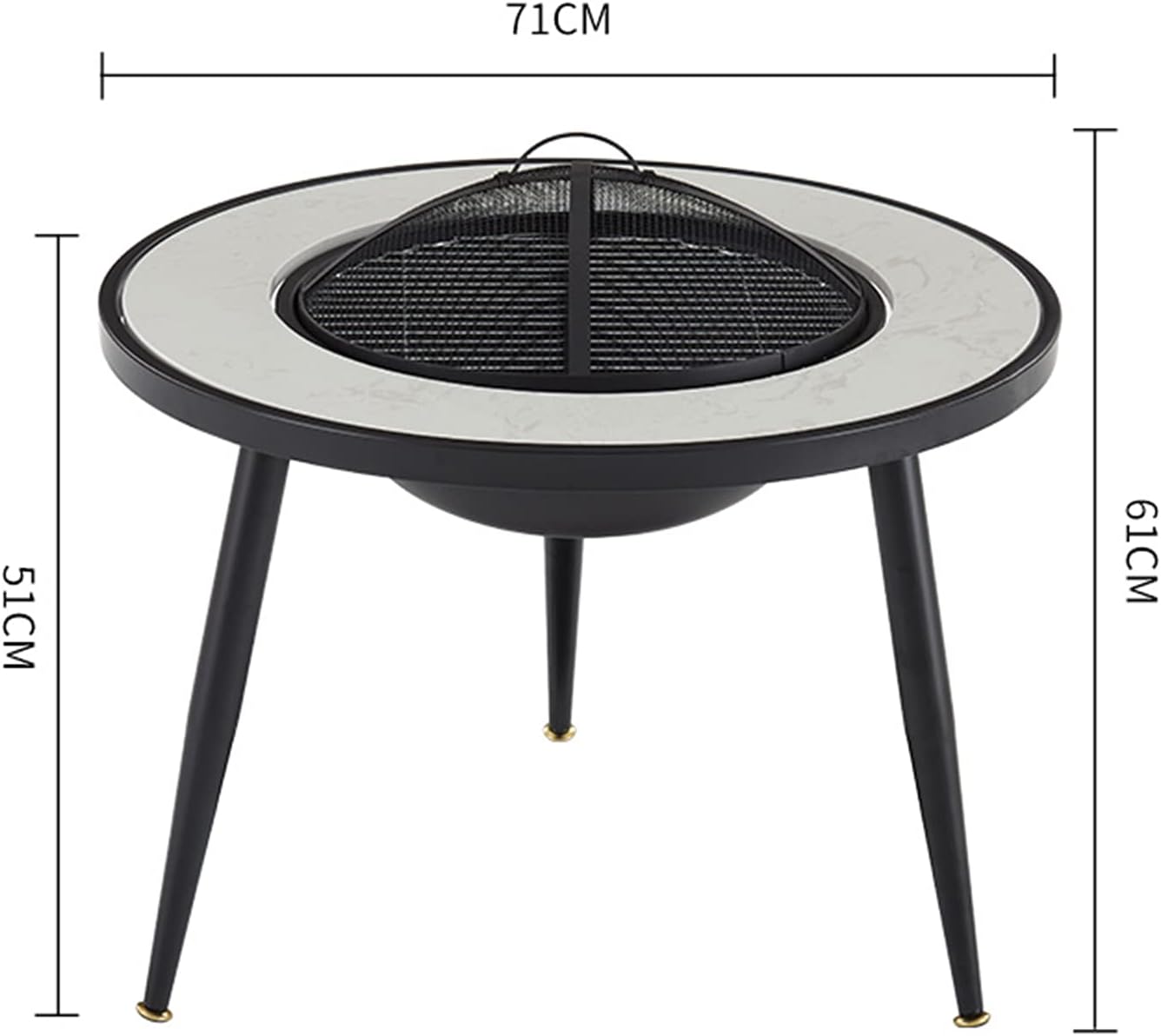 Backyard Patio Garden Fireplace Wood Burning Fire Pit BBQ Grill Firepit Bowl Outdoor Fire Pits Garden with Grill Grate 2 in 1 Fireplace for Bonfire for Camping