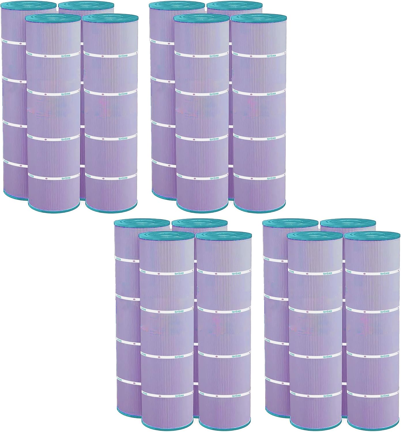 Hurricane Filters 16 Pack HF7487-04P Platinum Purple Spa Filter Cartridge - Replacement for PA100N, Unicel C-7487, Filbur FC-1270, Hayward Super-Star-Clear C4000, SwimClear C4020