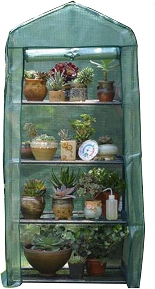 Garden Greenhouse, 4-Layer Potting Shed, Indoor Balcony PE Plant and Vegetable Planting Room, Used for Flowers and Plants to Heat and Rain (Color : White, Size : 69×49×156cm)
