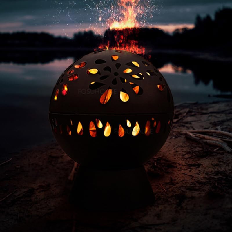 Outdoor Fireplaces Multifunction Charcoal Brazier Iron Steel Fire Pit for Outdoor Heater Camping Barbecue Grill Creative Round Winter Fire Pits