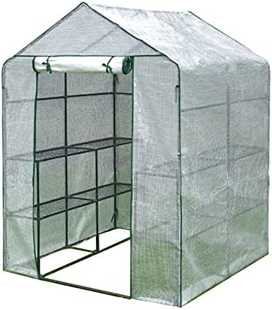 Greenhouse Tents, Physical Plants, Greenhouses, Gardens, Vegetable Gardens, Warm Grid Tarpaulin, Antifreeze Pe Cloth, 8 Support Boards (Color : White, Size : 143x143x195cm)
