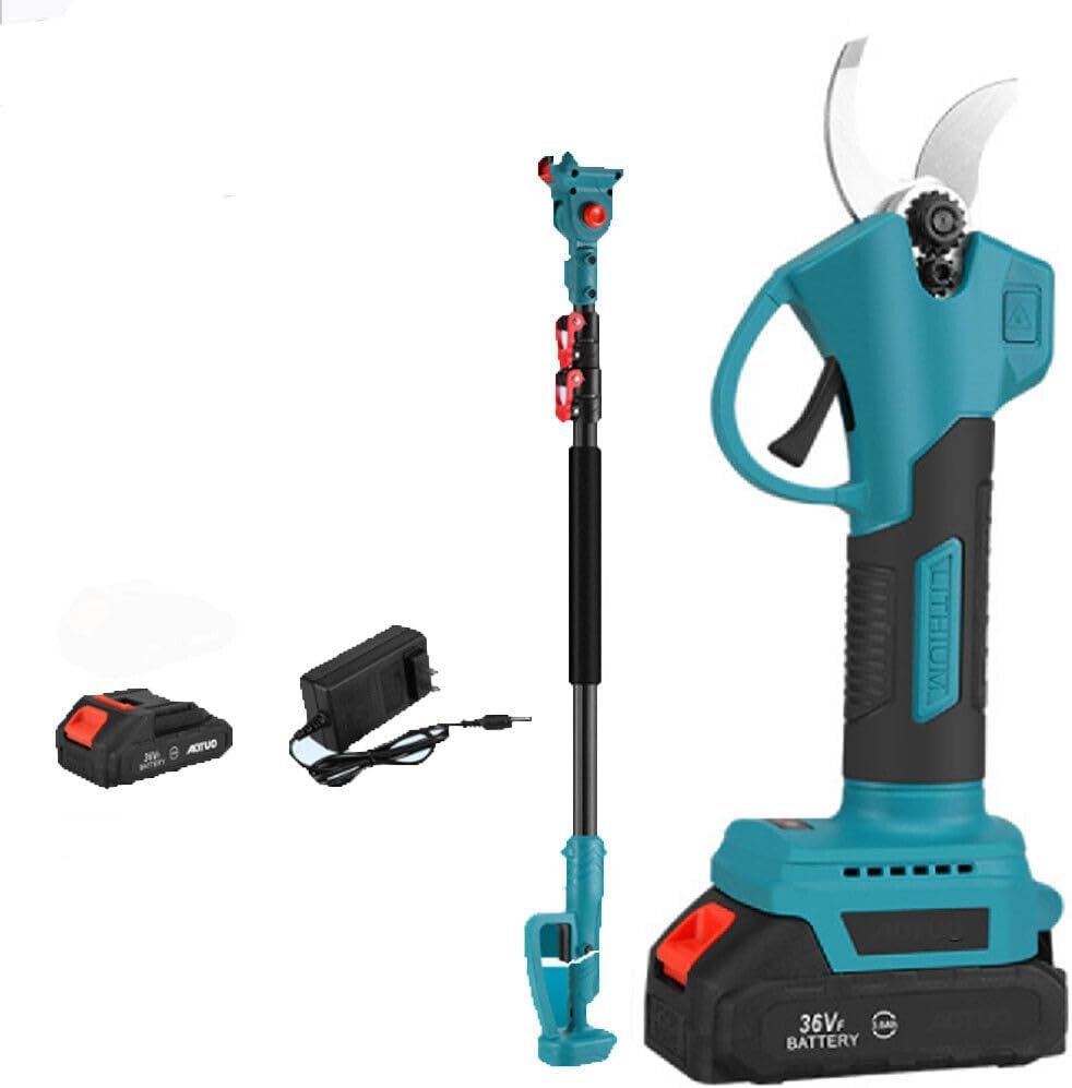 BALOLO 600W Electric Pruning Shears with High Reach Extension Pole, Cordless High Branch Shears Telescopic Extension Shear with Battery and Charger (1*battery 1*charger)