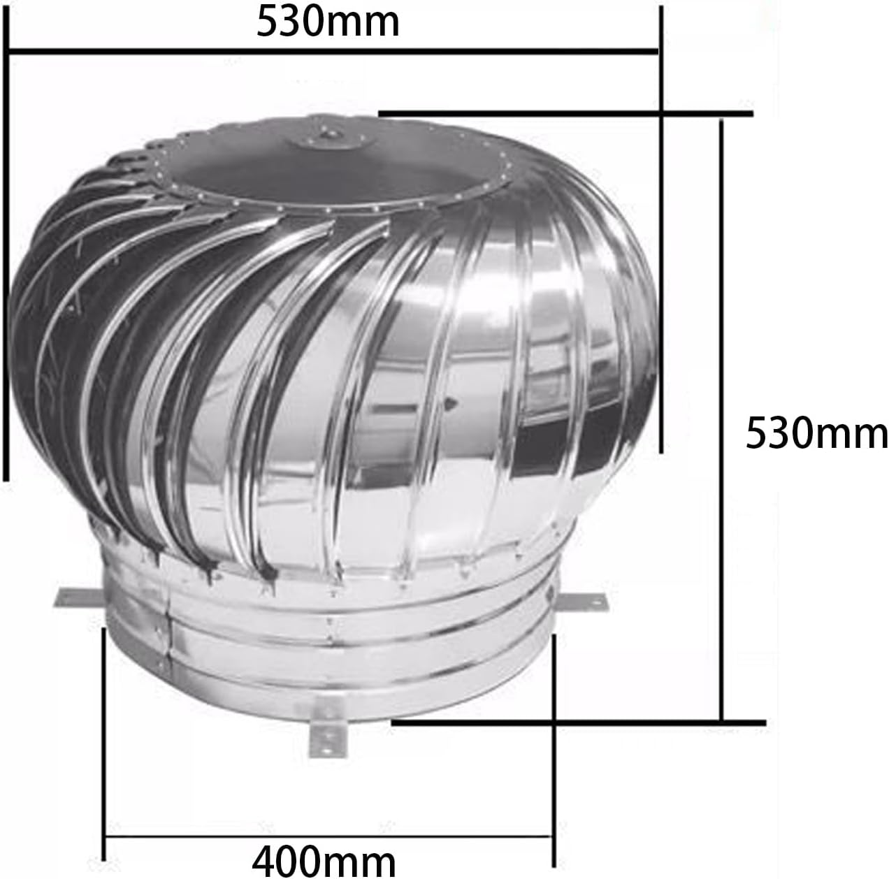 Wind Turbines Air Vents, Galvanized Turbine Ventilator, Whirlybird Turbine, Vent Built-in Fly Screen Mesh, Internally Braced Wind Turbine, Internally Braced Wind Turbine, for Factories, Farms ( Size :