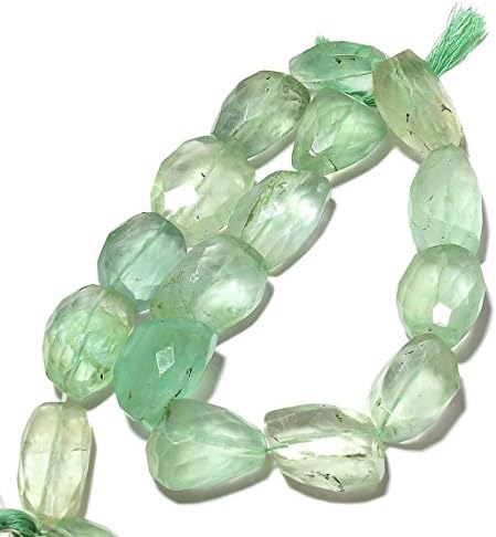 13 inch natural beads strand of 20-22mm faceted tumble green fluorite gemstone beads for DIY jewelry - necklace, bracelet, earring, ring.