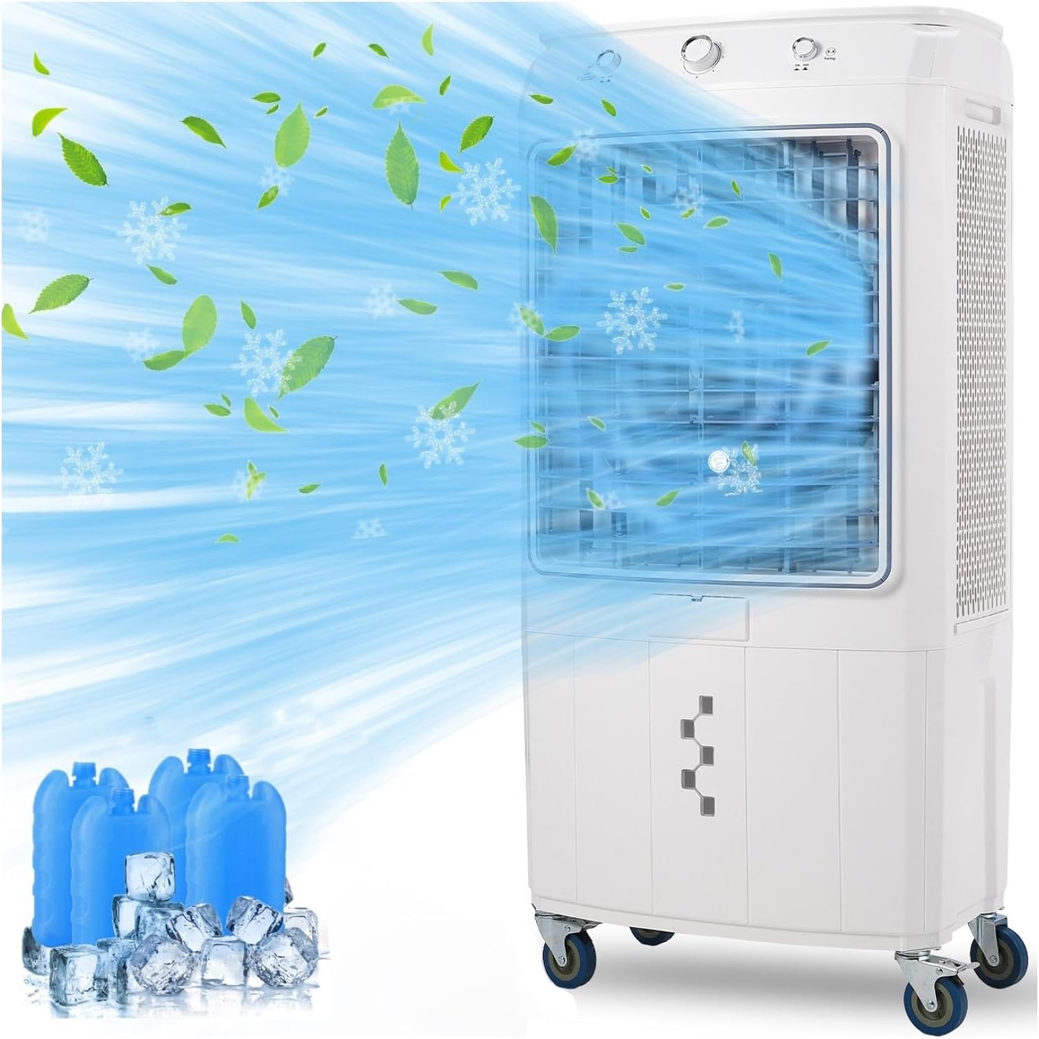 4100CFM SwiftCool Swamp Cooler with Remote, 4 Ice Packs, 3 Modes & Speeds for Indoor Outdoor Use - 15.8 Gallon