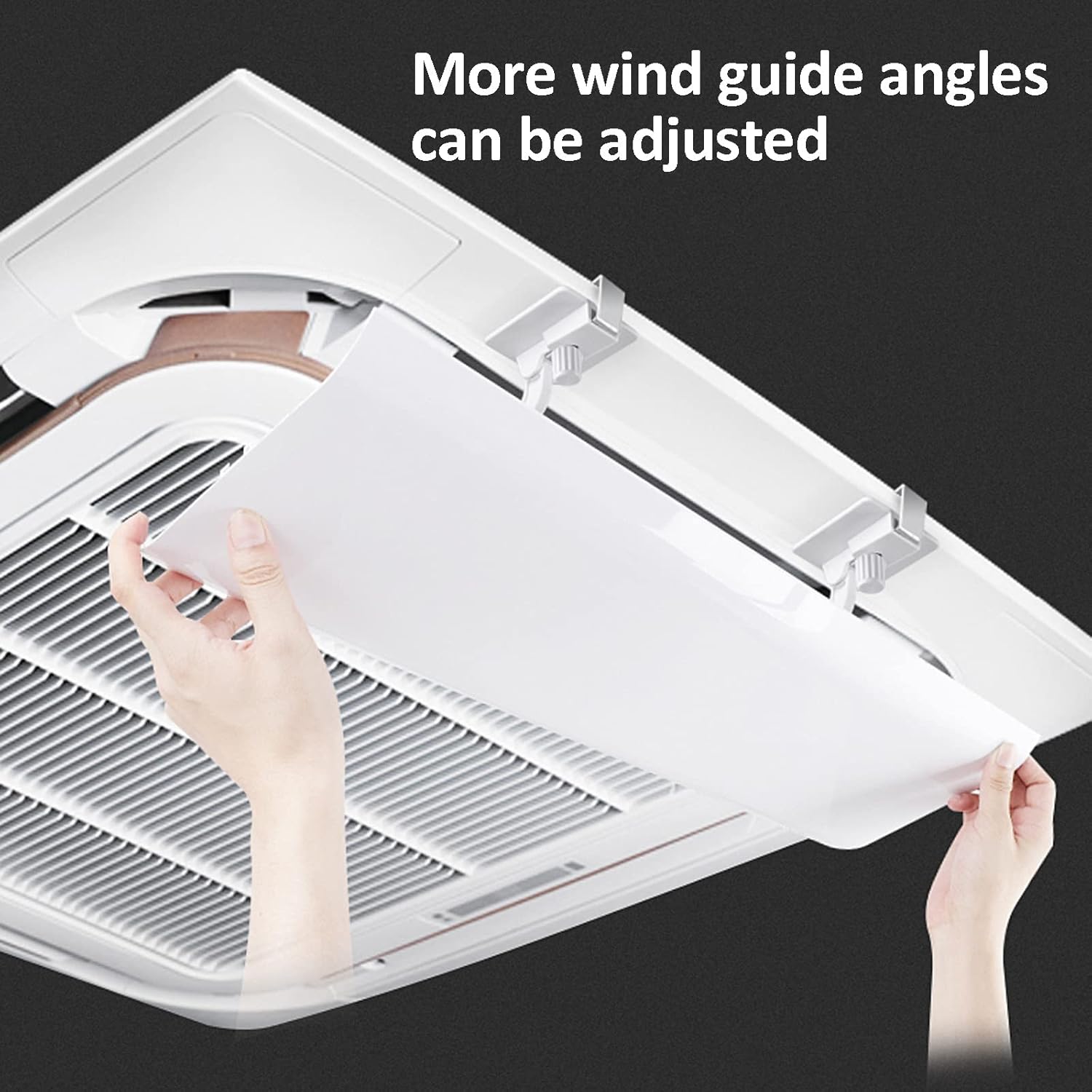 Ceiling Air Vent Deflector, Air Conditioner Deflector for Central Air Conditioning, ABS Angle Adjustable Wind Baffle, Deflector Helps Cooling/Heating Air Circulation