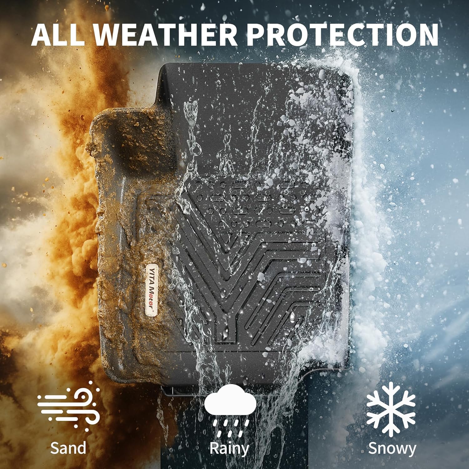 YITAMOTOR Floor Mats for 2015-2025 Ford F-150 Super Crew Cab Bench Seat, Custom Fit All Weather Anti-slip TPE Rubber Mat, Super Duty Ford F150 Accessories, F 150 Floor Liners Set, 1st & 2nd Row, Black