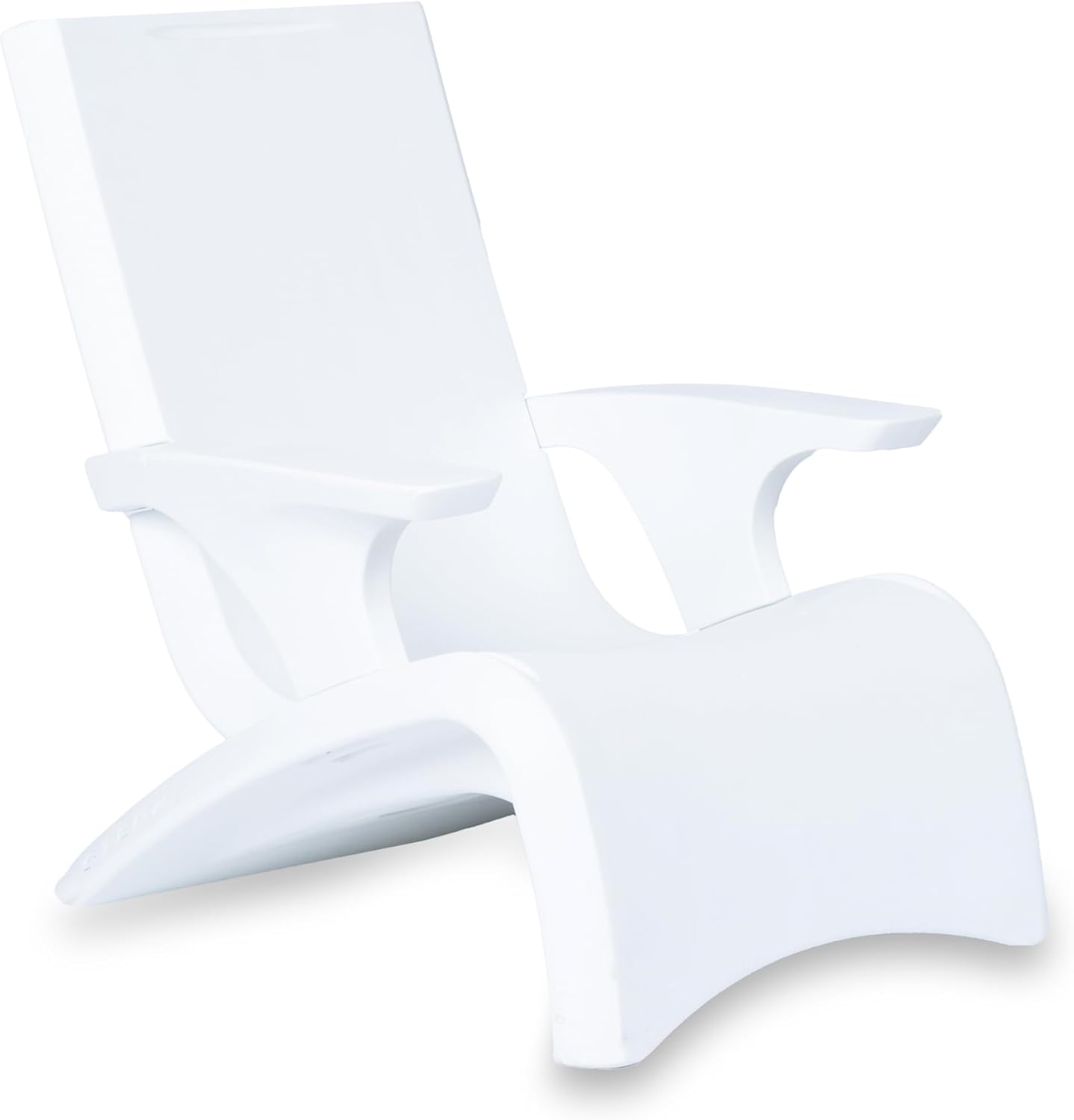 Step2 Vero Adirondack Chair, Stylish Poolside Lounger, Fade-Resistant, Waterproof Patio Furniture for Sun Shelf, Use in Pools up to 9-Inches of Water, Weighted, White