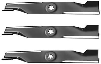 3 Pcs High-Lift Lawn Mower Blades with 5-Point Star Center, 16-5/8 Inch Length, 2-1/2 Inch Width, for Gas-Powered Equipment