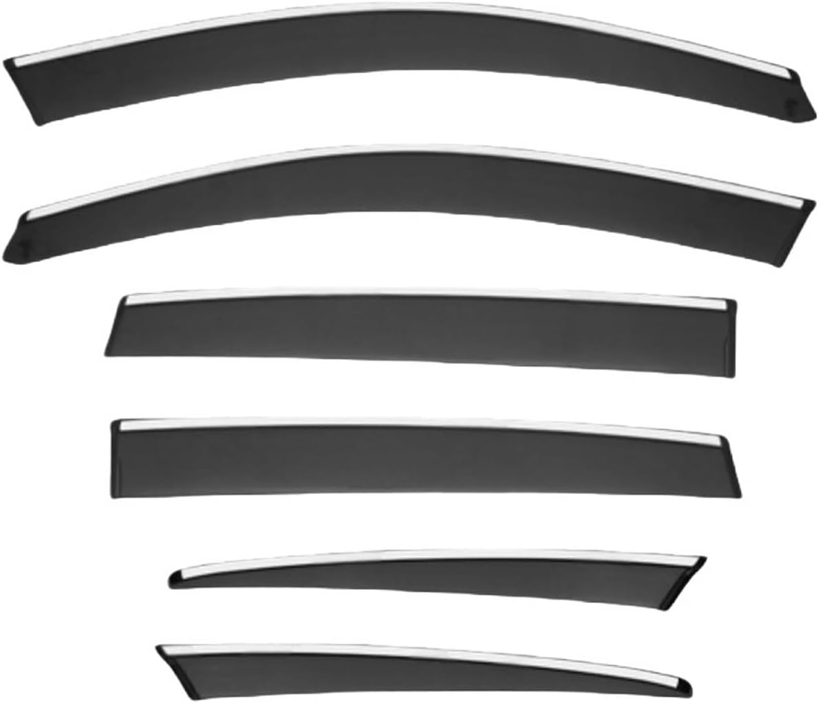 Window Deflectors for CRV MK4-RM 2012-2016, Sun Rain Guard Window Visors Vent Shades with Bright Stripes Car Accessories,6PCS