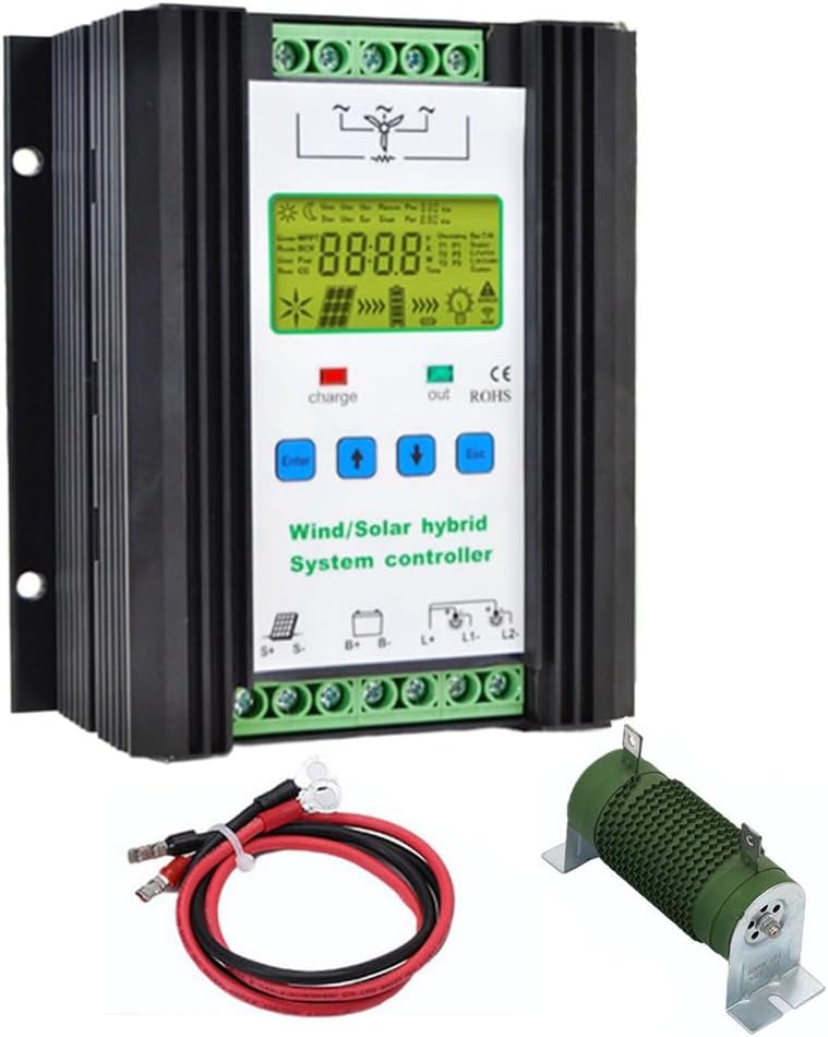 220V,HYZHANHONG 12V 24V 48V 220V Wind Solar Hybrid Charge Controller Fits for Wind and Solar Power Charge Controller Wind Energy with LCD Display,24V-1800W