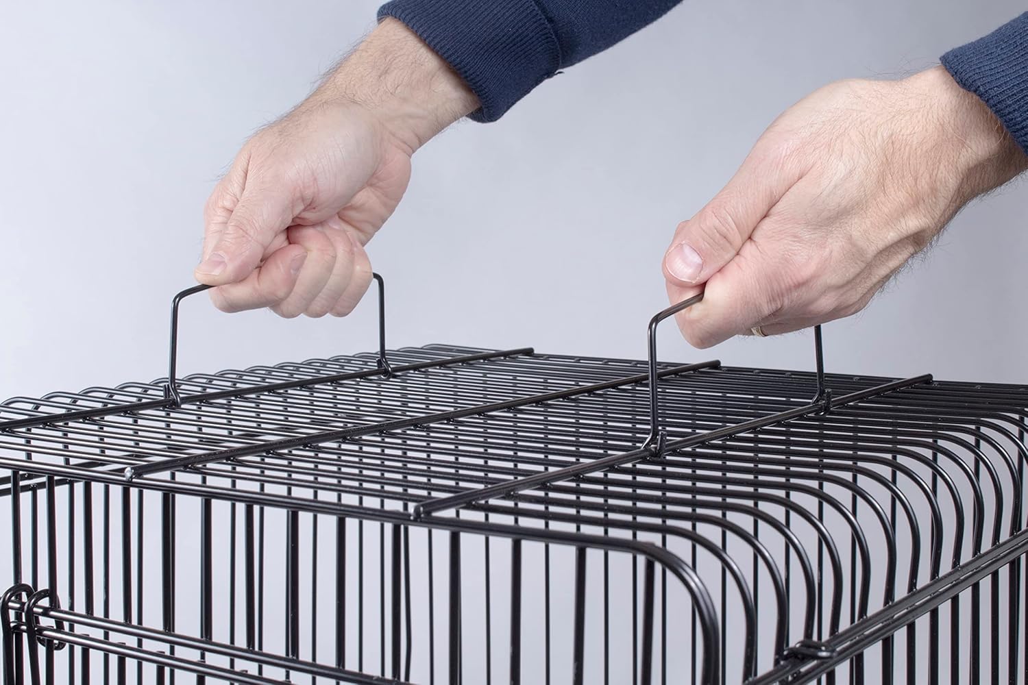 PENN-PLAX Conure & Small Parrot Starter Kit with Birdcage and Accessories – Perfect for Cockatiels, Conures, and Small Parrots – Square Dome – Black