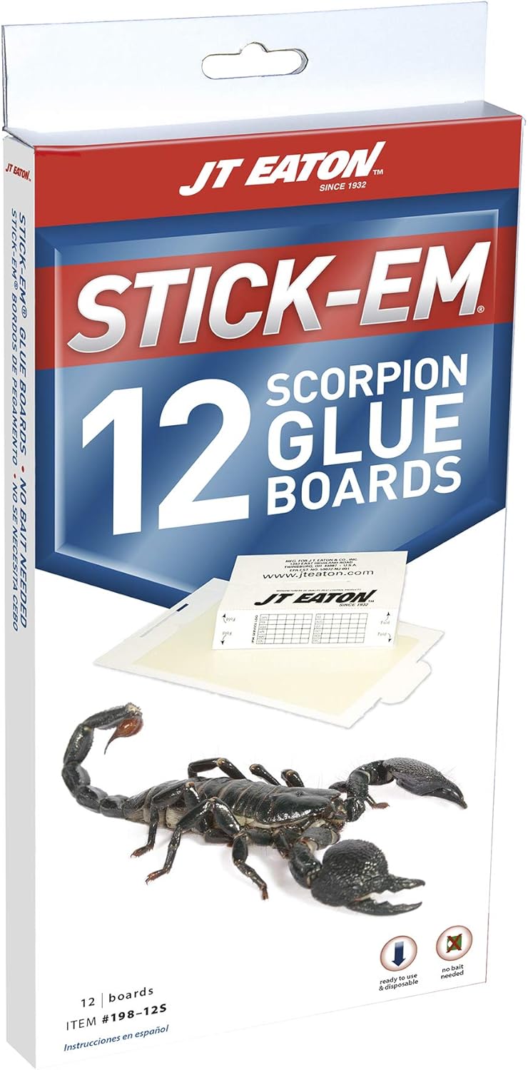 Stick-Em 198-12S 12 Pack Scorpion Glue Trap, Brown/A