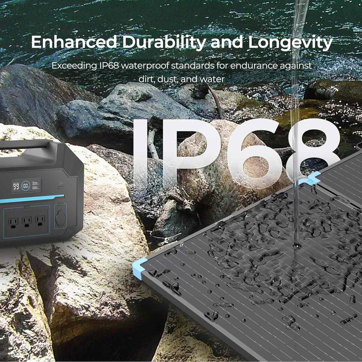 Renogy 220W Portable Solar Panel Suitcase, 23% High Efficiency Foldable Solar Charger for Power Station, Durable for Decades, with Sturdy Kickstands, IP67 Waterproof for RV Camping Off-Grid Blackouts