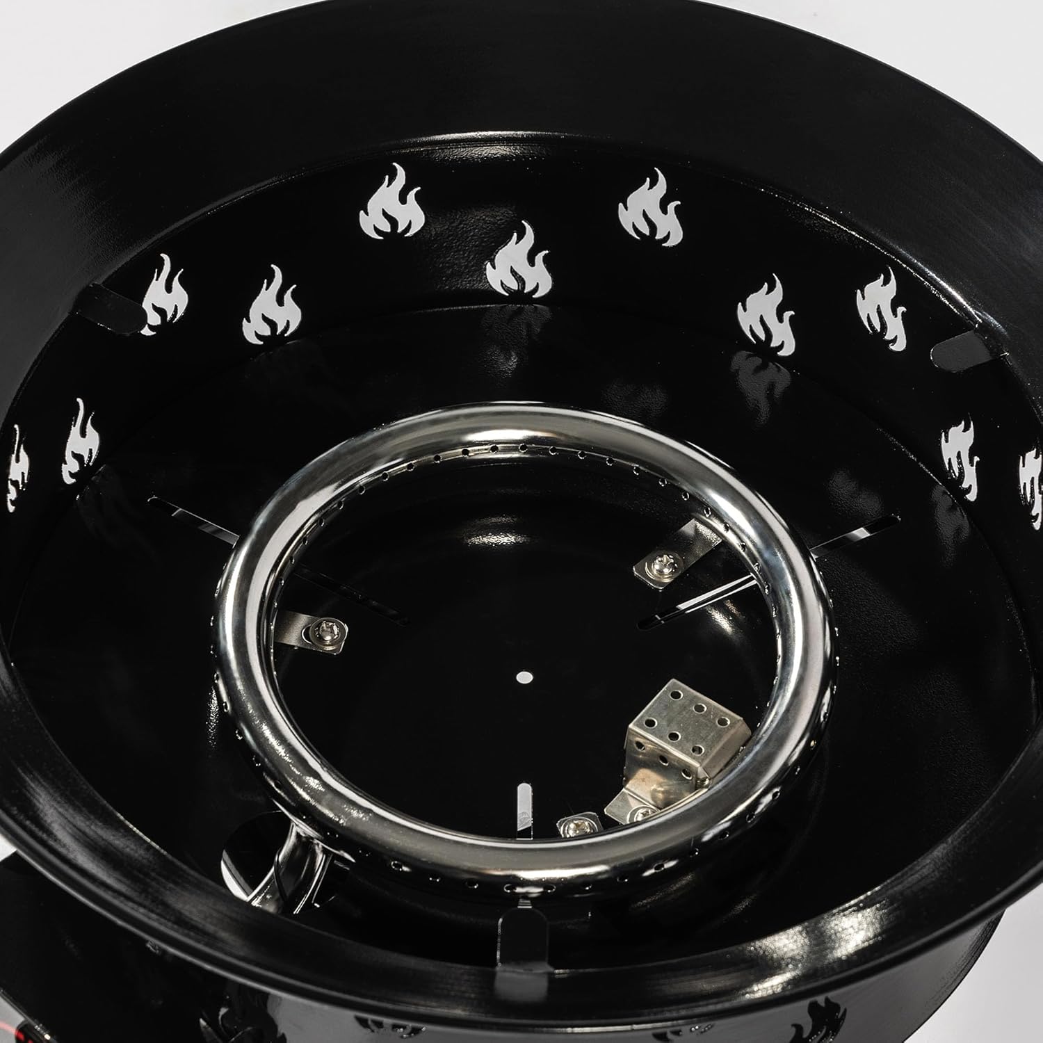 19-inch Outdoor Propane Fire Pit, 50000 BTU Round Outdoor Portable Propane Gas Fire Pit with Removable Anti-Rust Lid, Smokeless Gas Firebowl for Camping, Patio, Backyard, Black