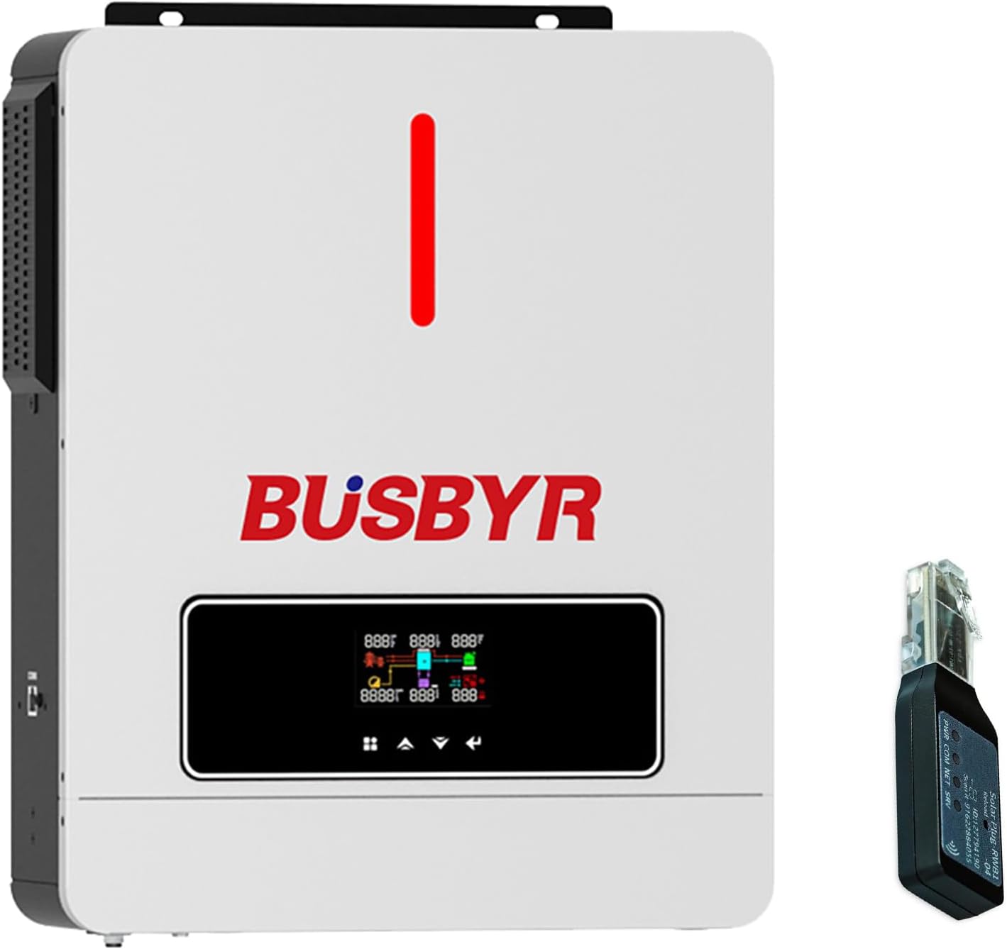 3600W Hybrid Solar Inverter with WiFi, 24V DC to 110V AC Pure Sine Wave, 120A MPPT Controller, Solar & Generator Input, for Home Backup RV Off-Grid