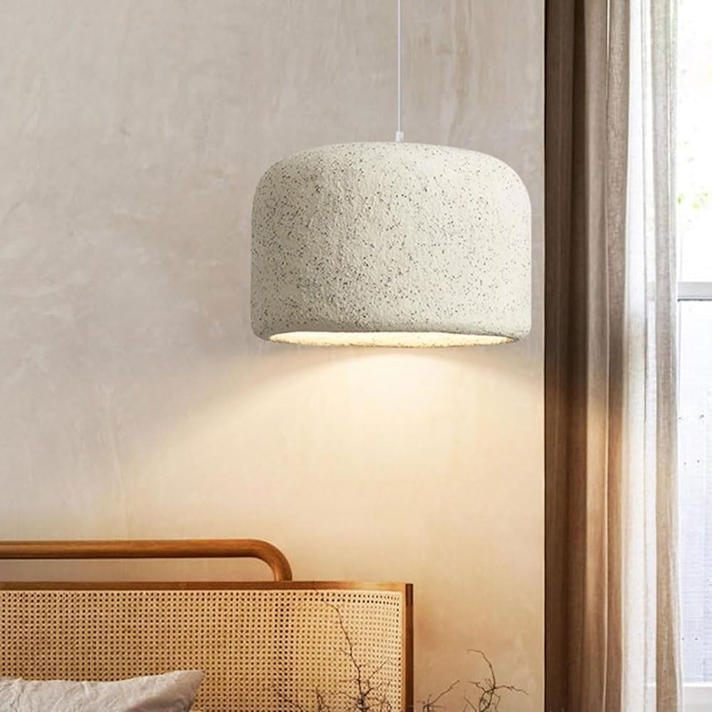 Pendant Light Lighting 1 Light, Modern Pendant Lamp, Indoor Semi Flush Mount Hanging Light, E26 Concrete Finish Ceiling Pendant Fixtures,for Living Room Bedroom Kitchen