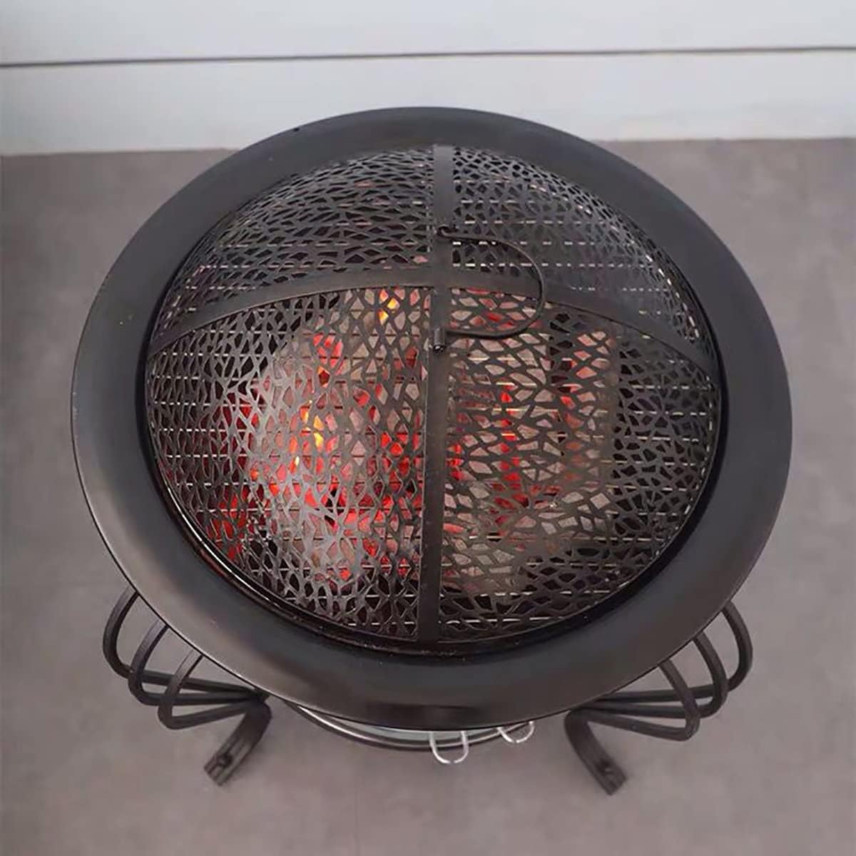 Firepit,Small Wood Burning Bonfire Pit,Camping Stove, Outdoor Wood Burning Firepit, Tent Stove,for Patio Camping Backyard Deck Picnic Porch (Color : Black, Size : Large)