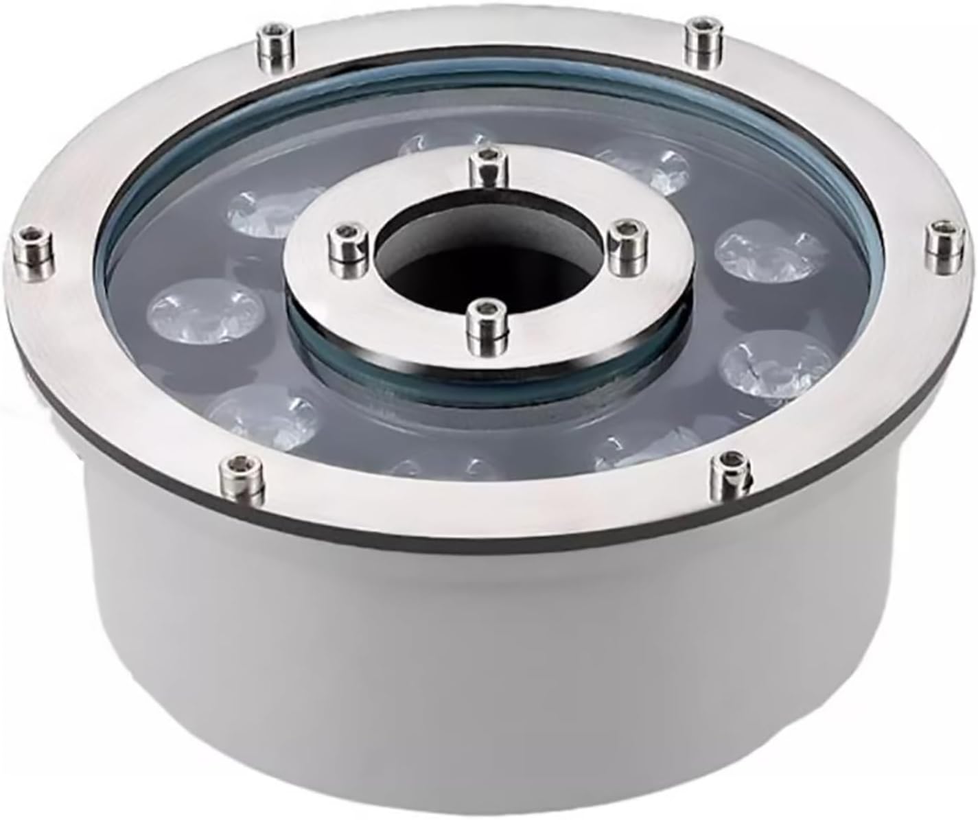 LED Ring Fountain Light - RGB Underwater Landscape Lights, AC 24V Low Voltage IP68 Waterproo Embedded Pond Lights, Middle Hole Design Submersible Pond Light Lights, Easy to Install(RGB,18W)