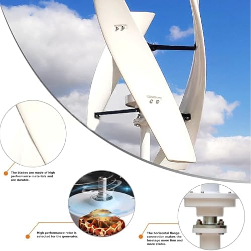 6000W-15000W Wind Turbine Generator Kit for Home Use, Horizontal Axis with 3 Blades & Controller, 12V/24V/48V Vertical Wind Power System
